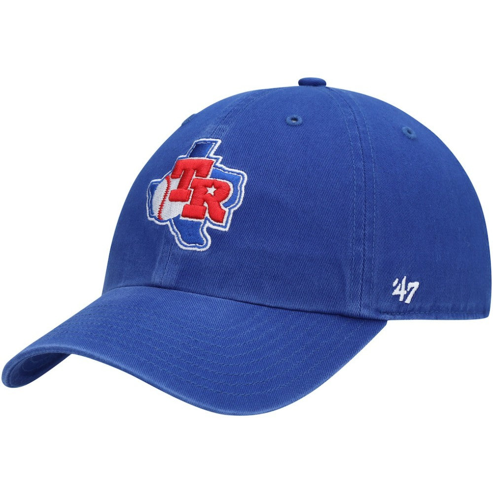 Texas Rangers Team Logo Cooperstown Collection Clean Up Adjustable Hat - Royal | 47 brand