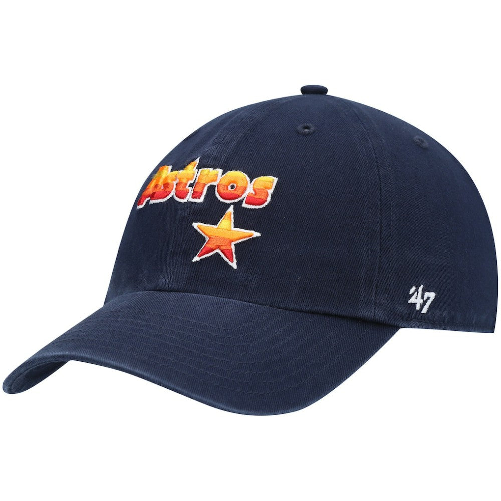 Houston Astros Logo Cooperstown Collection Clean Up Adjustable Hat - Navy | 47 brand