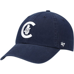 Chicago Cubs C Bear Logo Cooperstown Collection Clean Up Adjustable Hat - Navy | 47 brand
