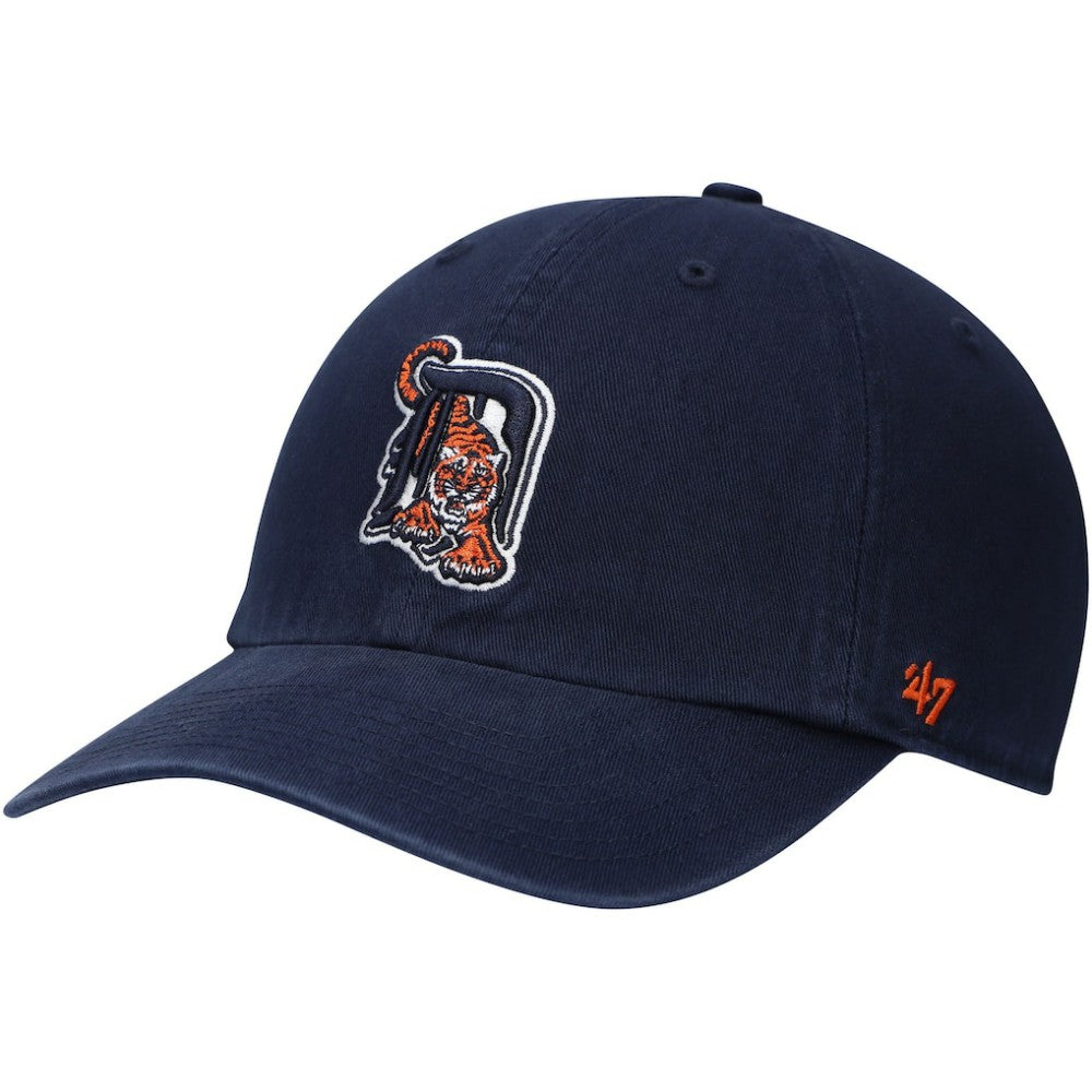 Detroit Tigers Logo Cooperstown Collection Clean Up Adjustable Hat - Navy | 47 brand