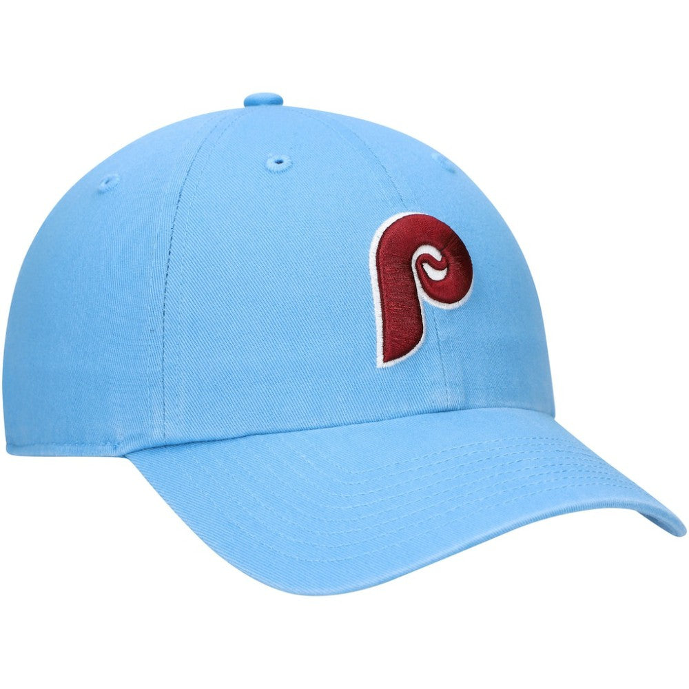 Philadelphia Phillies Logo Cooperstown Collection Clean Up Adjustable Hat - Light Blue | 47 brand