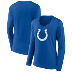 Indianapolis Colts Women's Primary Team Logo Long Sleeve V-Neck T-Shirt - Royal on sale