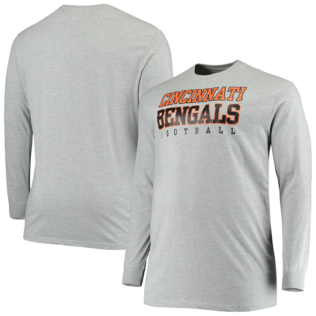 Cincinnati Bengals Big & Tall Practice Long Sleeve T-Shirt - Heathered Gray sale