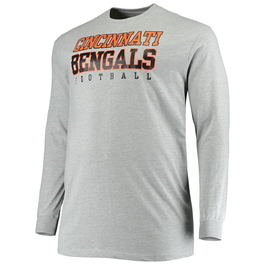 Cincinnati Bengals Big & Tall Practice Long Sleeve T-Shirt - Heathered Gray sale