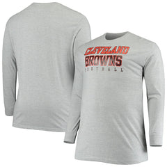 Cleveland Browns Big & Tall Practice Long Sleeve T-Shirt - Heathered Gray for sale