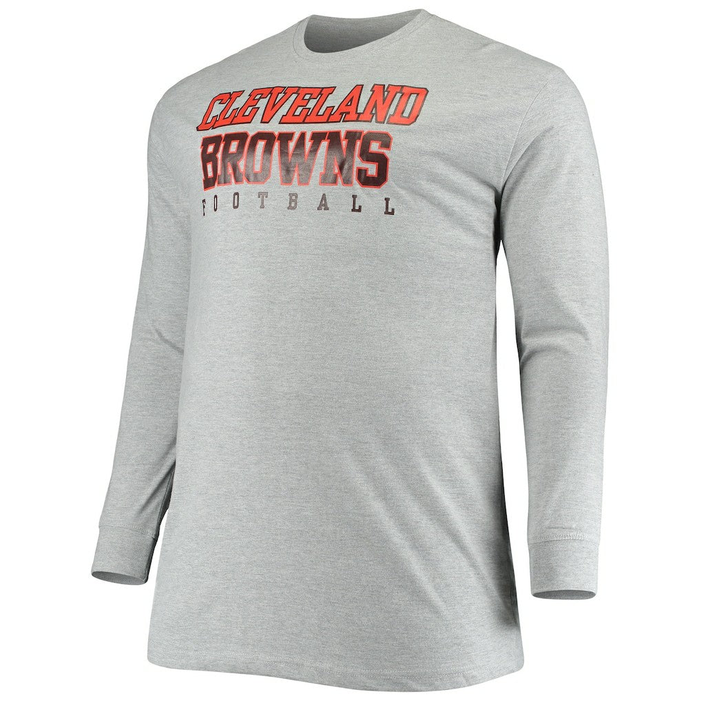 Cleveland Browns Big & Tall Practice Long Sleeve T-Shirt - Heathered Gray for sale