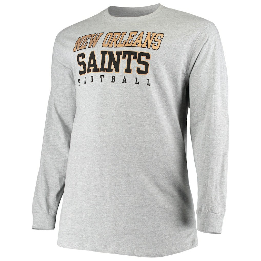 New Orleans Saints Big & Tall Practice Long Sleeve T-Shirt - Heathered Gray discount