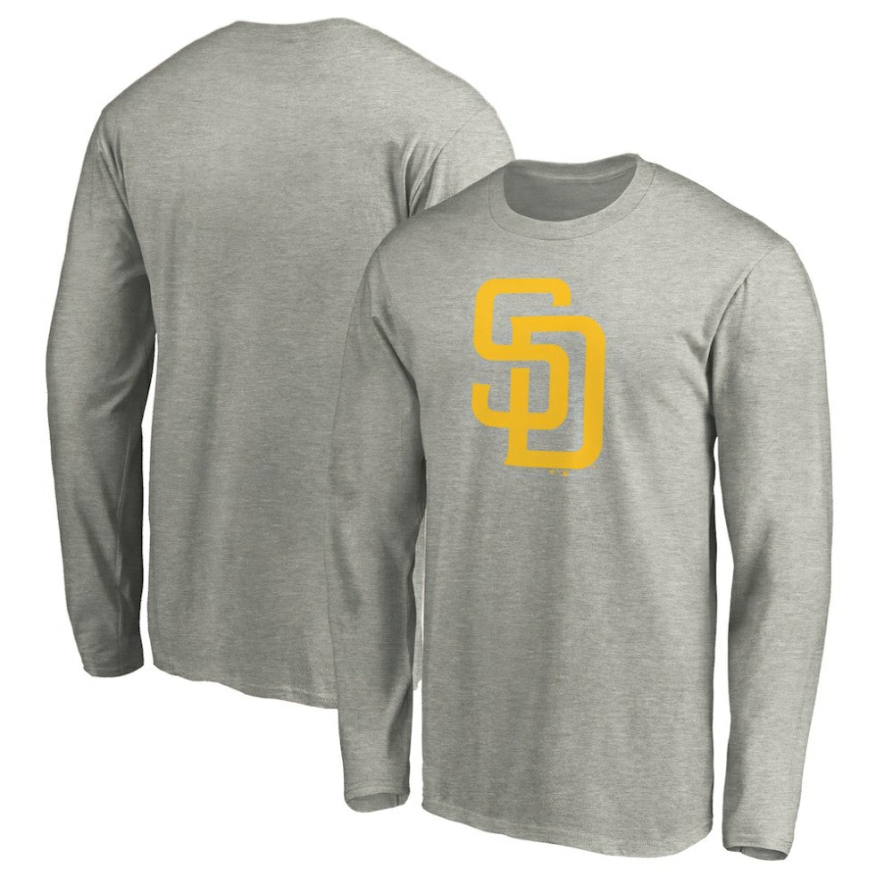 San Diego Padres Official Team Logo Long Sleeve T-Shirt - Heather Gray