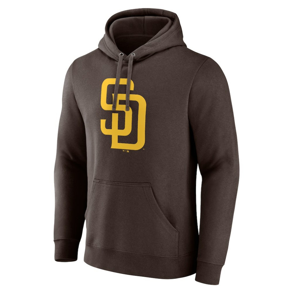 San Diego Padres Official Logo Fitted Pullover Hoodie - Brown