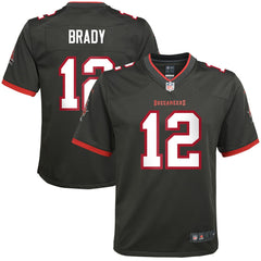 Tom Brady Tampa Bay Buccaneers Youth Alternate Game Jersey - Pewter | Nike discount