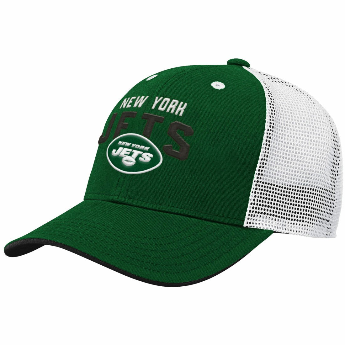 New York Jets Youth Core Lockup Adjustable Hat - Green/White for sale