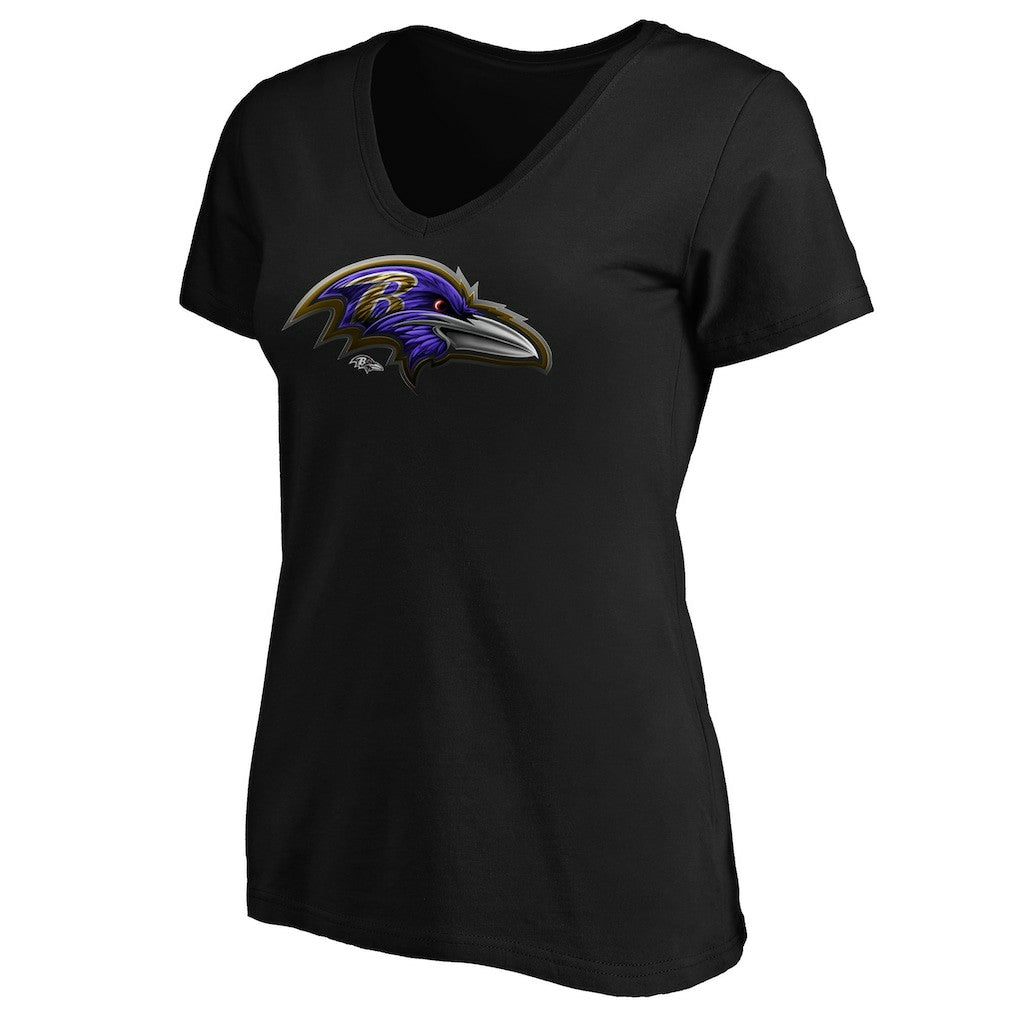 Baltimore Ravens Women's Midnight Mascot Logo V-Neck T-Shirt - Black sale
