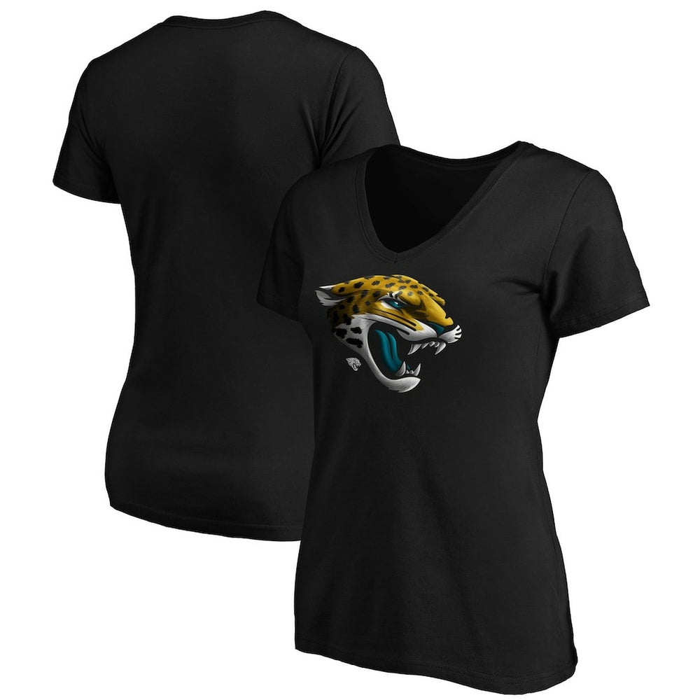Jacksonville Jaguars Women's Midnight Mascot Logo V-Neck T-Shirt - Black cheap