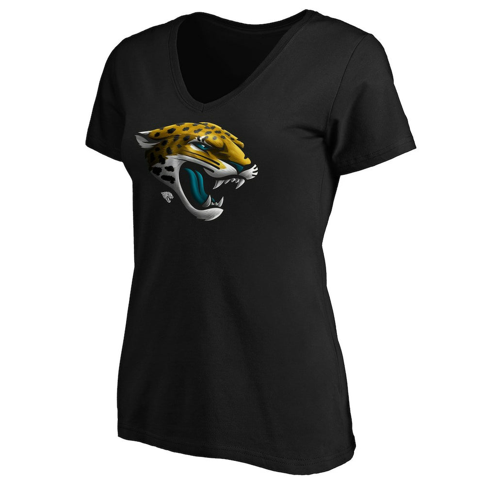 Jacksonville Jaguars Women's Midnight Mascot Logo V-Neck T-Shirt - Black cheap