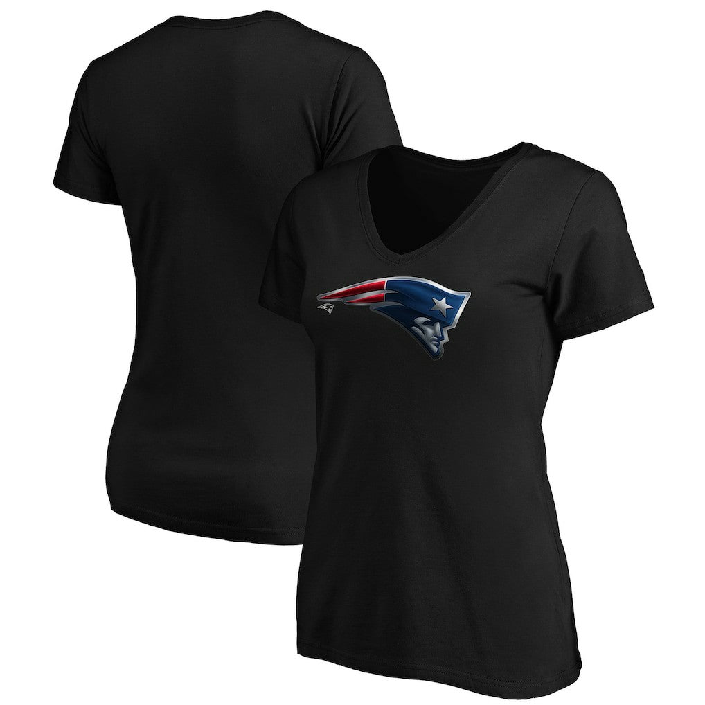 New England Patriots Women's Midnight Mascot Logo V-Neck T-Shirt - Black discount