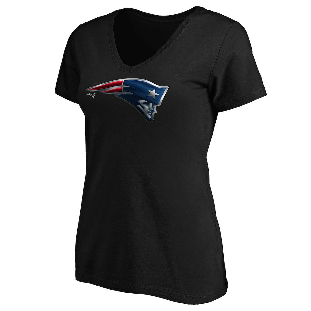 New England Patriots Women's Midnight Mascot Logo V-Neck T-Shirt - Black discount