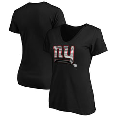 New York Giants Women's Midnight Mascot Logo V-Neck T-Shirt - Black online