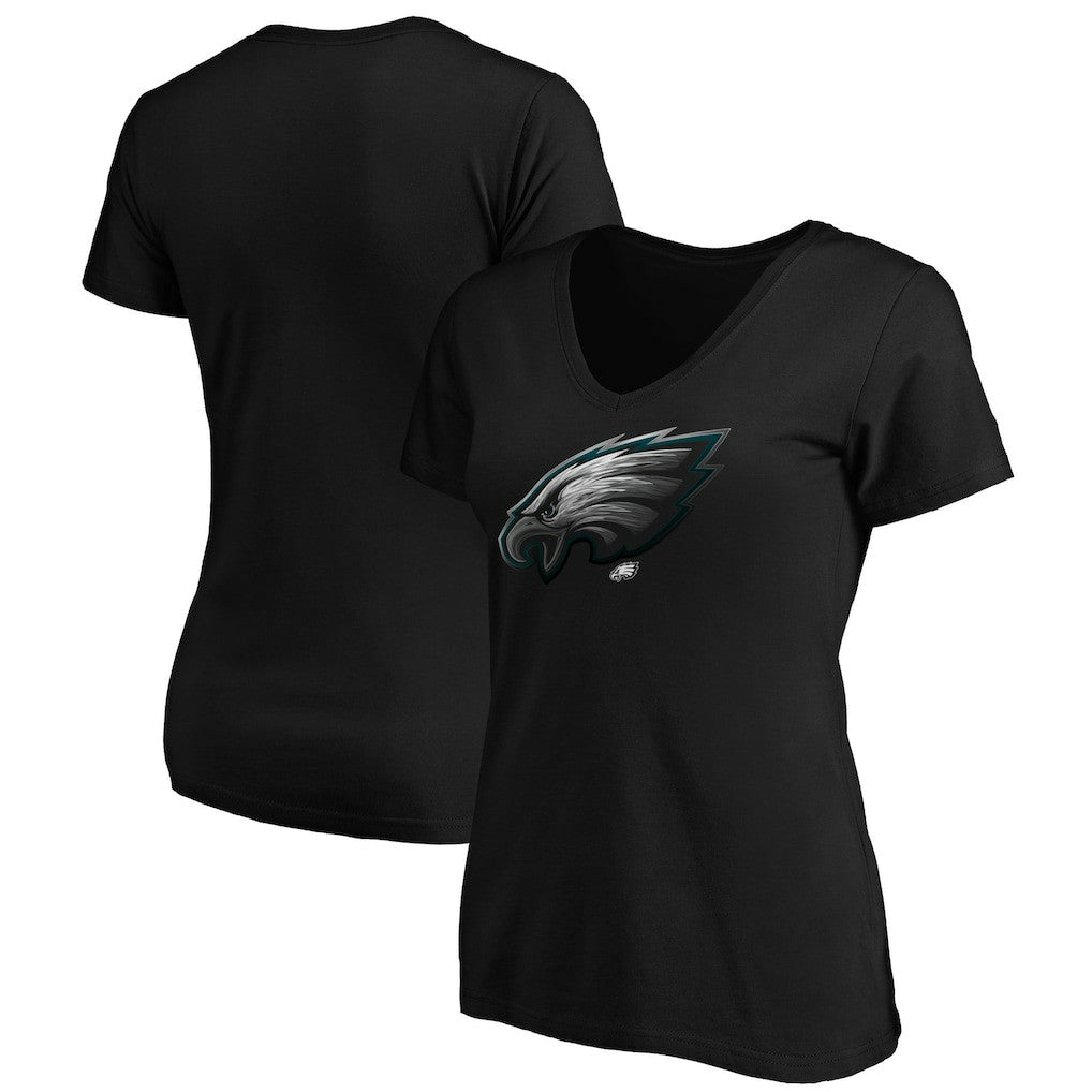 Philadelphia Eagles Women's Midnight Mascot Logo V-Neck T-Shirt - Black for sale