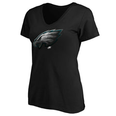 Philadelphia Eagles Women's Midnight Mascot Logo V-Neck T-Shirt - Black for sale