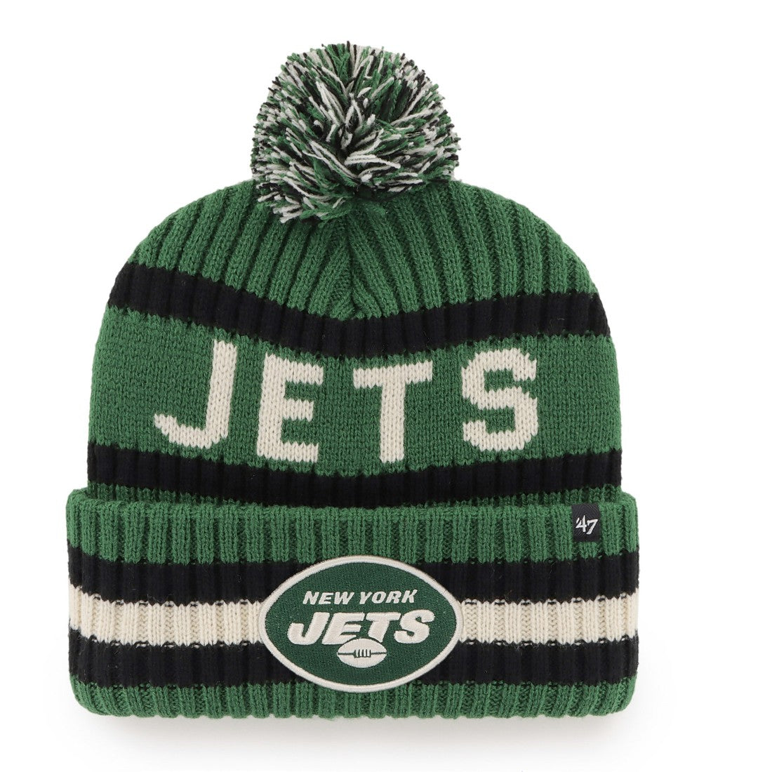 New York Jets '47 Bering Cuffed Knit Hat with Pom - Green on sale