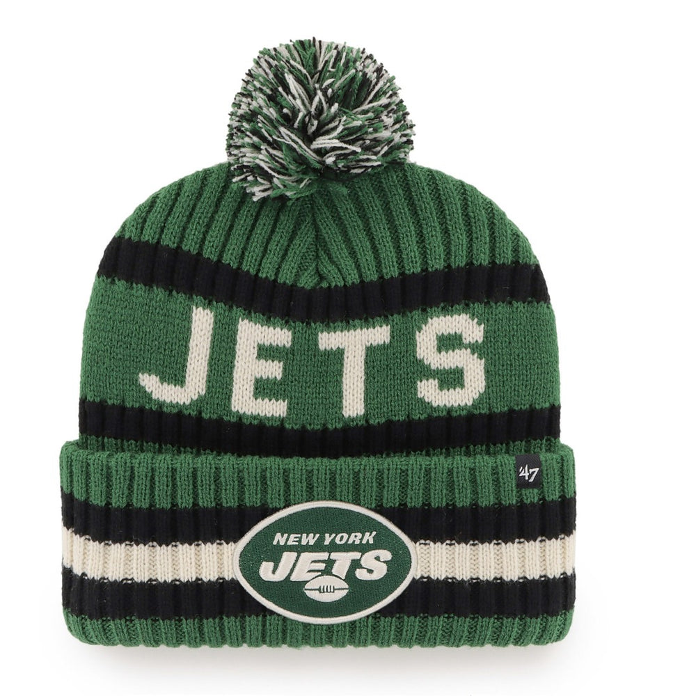 New York Jets '47 Bering Cuffed Knit Hat with Pom - Green on sale