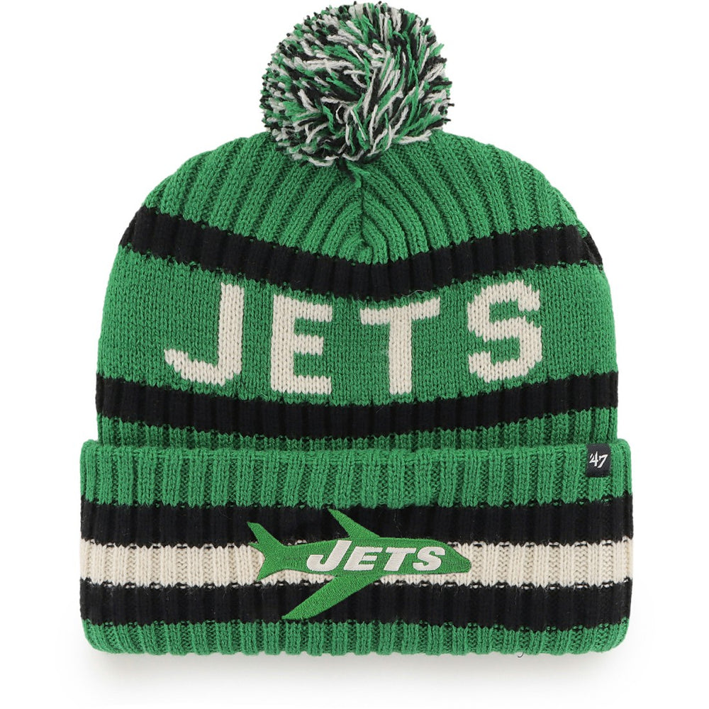 New York Jets '47 Bering Cuffed Knit Hat with Pom - Kelly Green for sale
