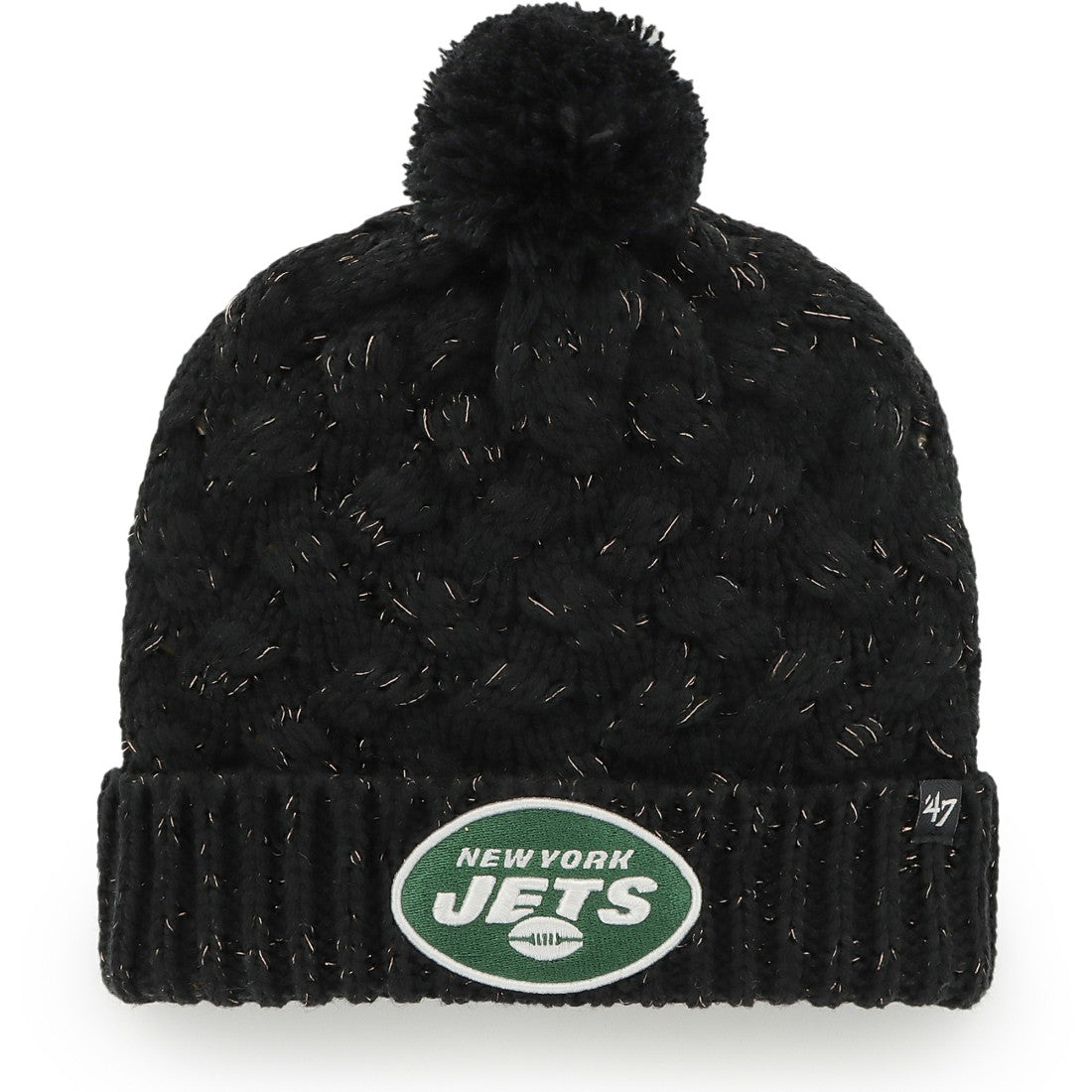 New York Jets '47 Women's Fiona Logo Cuffed Knit Hat with Pom - Black online