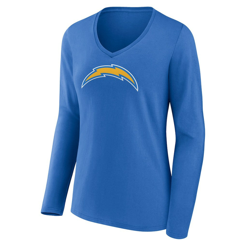 Los Angeles Chargers Women's Primary Team Logo Long Sleeve V-Neck T-Shirt - Powder Blue on sale