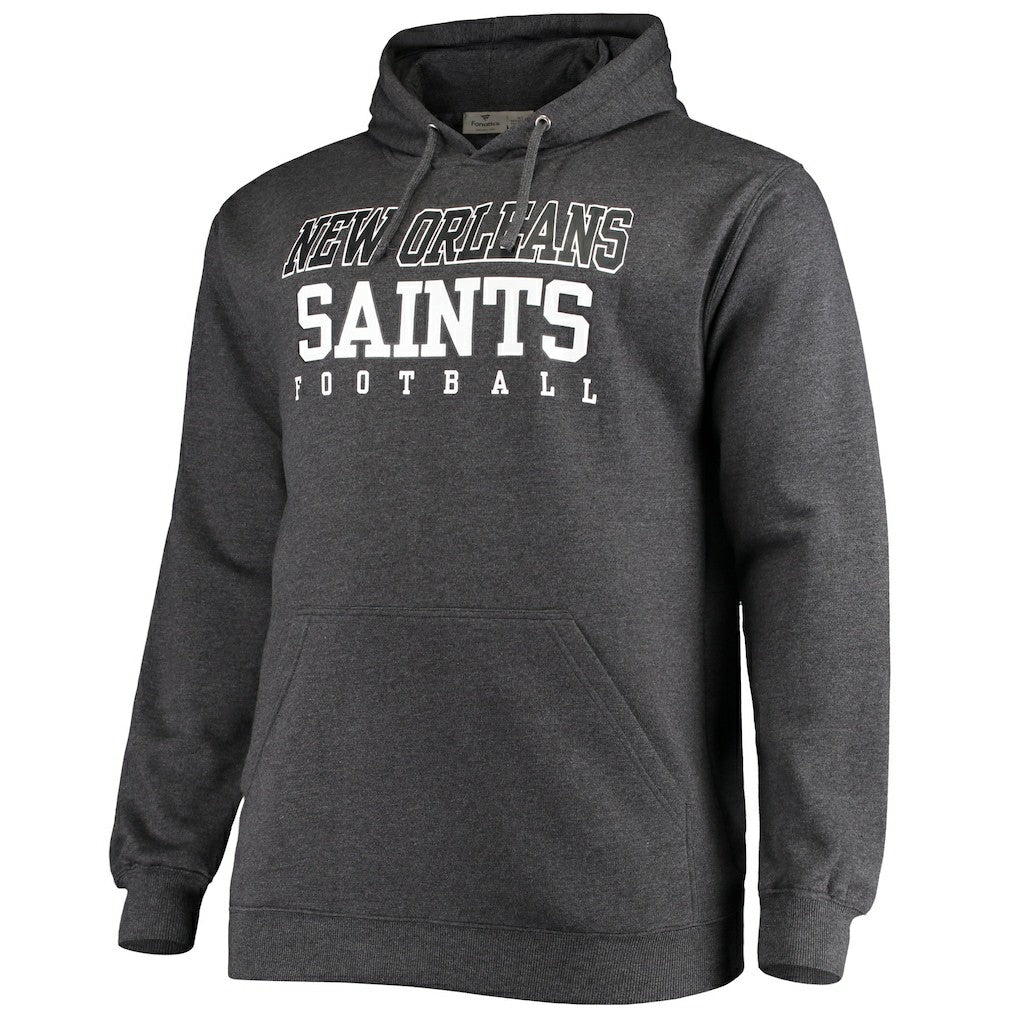 New Orleans Saints Big & Tall Practice Pullover Hoodie - Heathered Charcoal discount