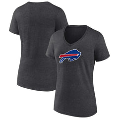 Buffalo Bills Women's Primary Team Logo V-Neck T-Shirt - Charcoal for sale