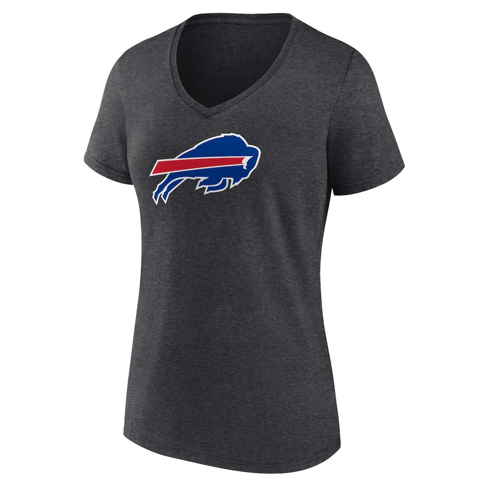 Buffalo Bills Women's Primary Team Logo V-Neck T-Shirt - Charcoal for sale