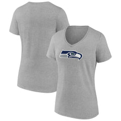 Seattle Seahawks Women's Primary Team Logo V-Neck T-Shirt - Heather Gray online