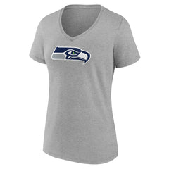 Seattle Seahawks Women's Primary Team Logo V-Neck T-Shirt - Heather Gray online