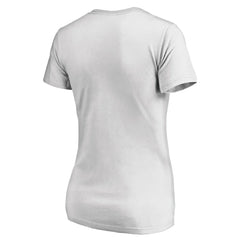 Chicago Blackhawks Women's Floral Arched V-Neck T-Shirt White