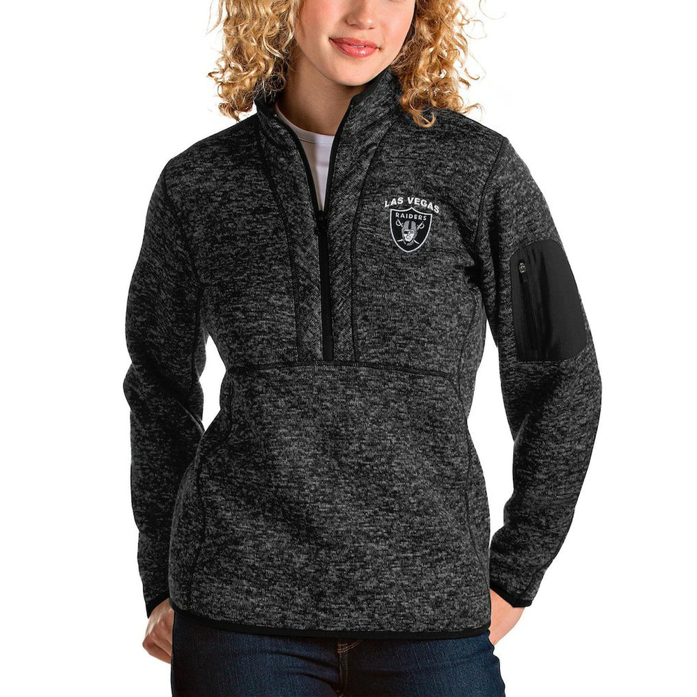 Las Vegas Raiders Antigua Women's Fortune Half-Zip Pullover Jacket - Heather Black online