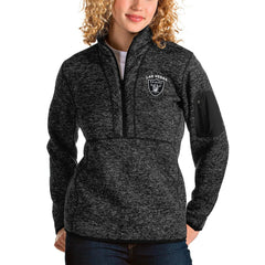 Las Vegas Raiders Antigua Women's Fortune Half-Zip Pullover Jacket - Heather Black online