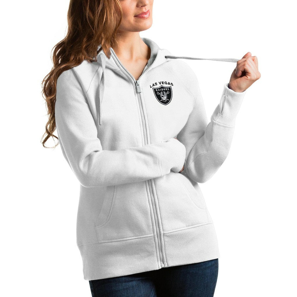 Las Vegas Raiders Antigua Women's Victory Full-Zip Hoodie - White sale