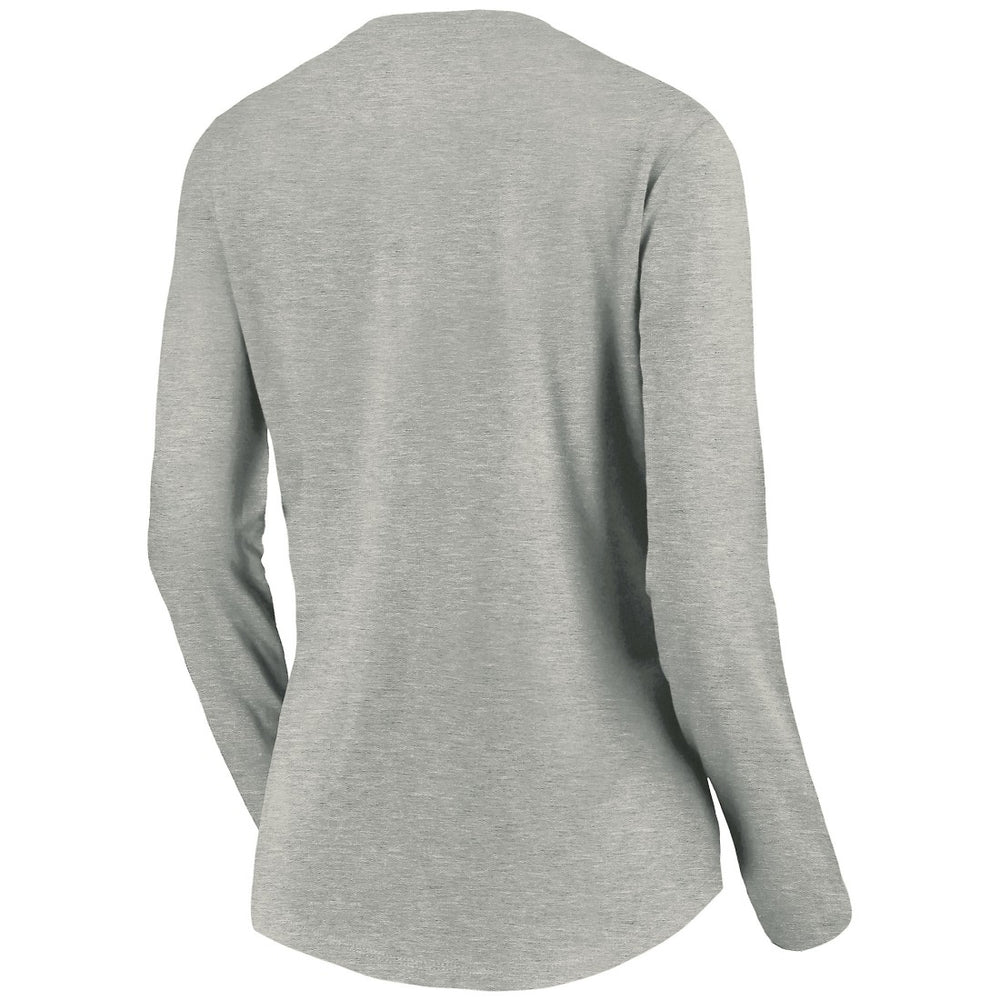 Tampa Bay Buccaneers Women's Primary Logo Long Sleeve V-Neck T-Shirt - Heather Gray for sale