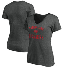 Tampa Bay Buccaneers Women's Victory Arch V-Neck T-Shirt - Heathered Gray sale