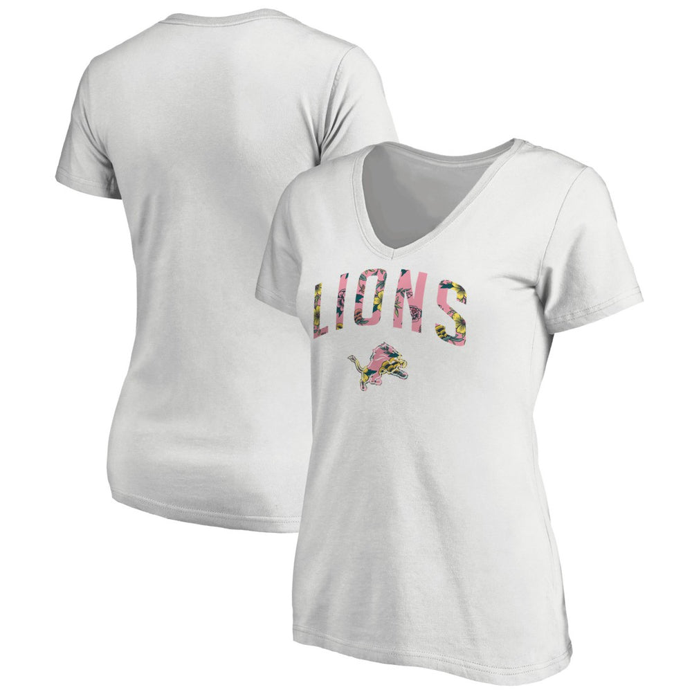 Detroit Lions Women's Floral Arch T-Shirt - White discount