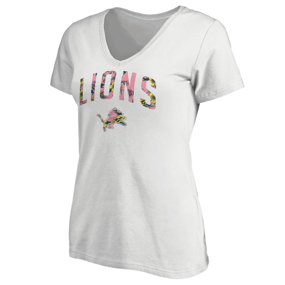 Detroit Lions Women's Floral Arch T-Shirt - White discount