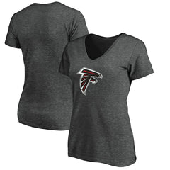 Atlanta Falcons Women's Primary Logo V-Neck T-Shirt - Heather Gray discount