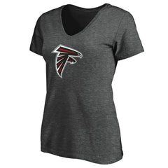 Atlanta Falcons Women's Primary Logo V-Neck T-Shirt - Heather Gray discount