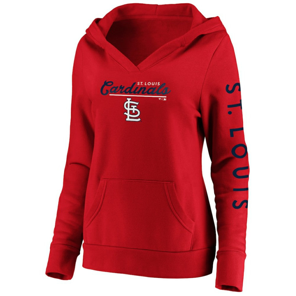 St. Louis Cardinals Women's Core High Class Crossover Pullover Hoodie - Red