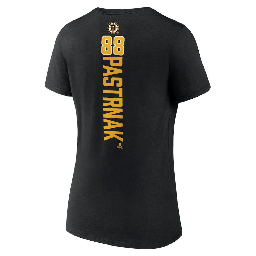 David Pastrnak Boston Bruins Women's Playmaker V-Neck T-Shirt Black
