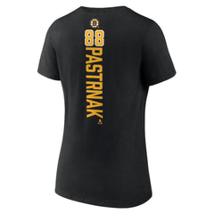 David Pastrnak Boston Bruins Women's Playmaker V-Neck T-Shirt Black