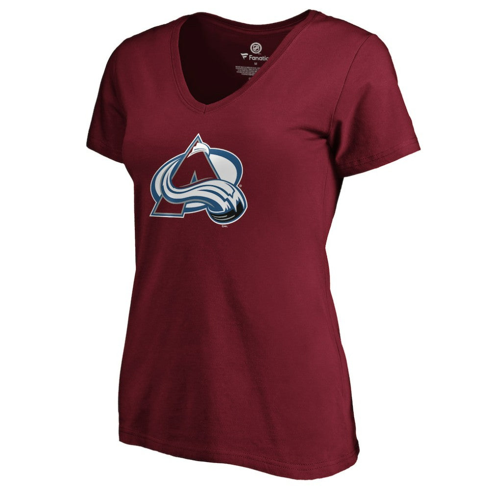 Nathan MacKinnon Colorado Avalanche Women's Playmaker V-Neck T-Shirt Garnet