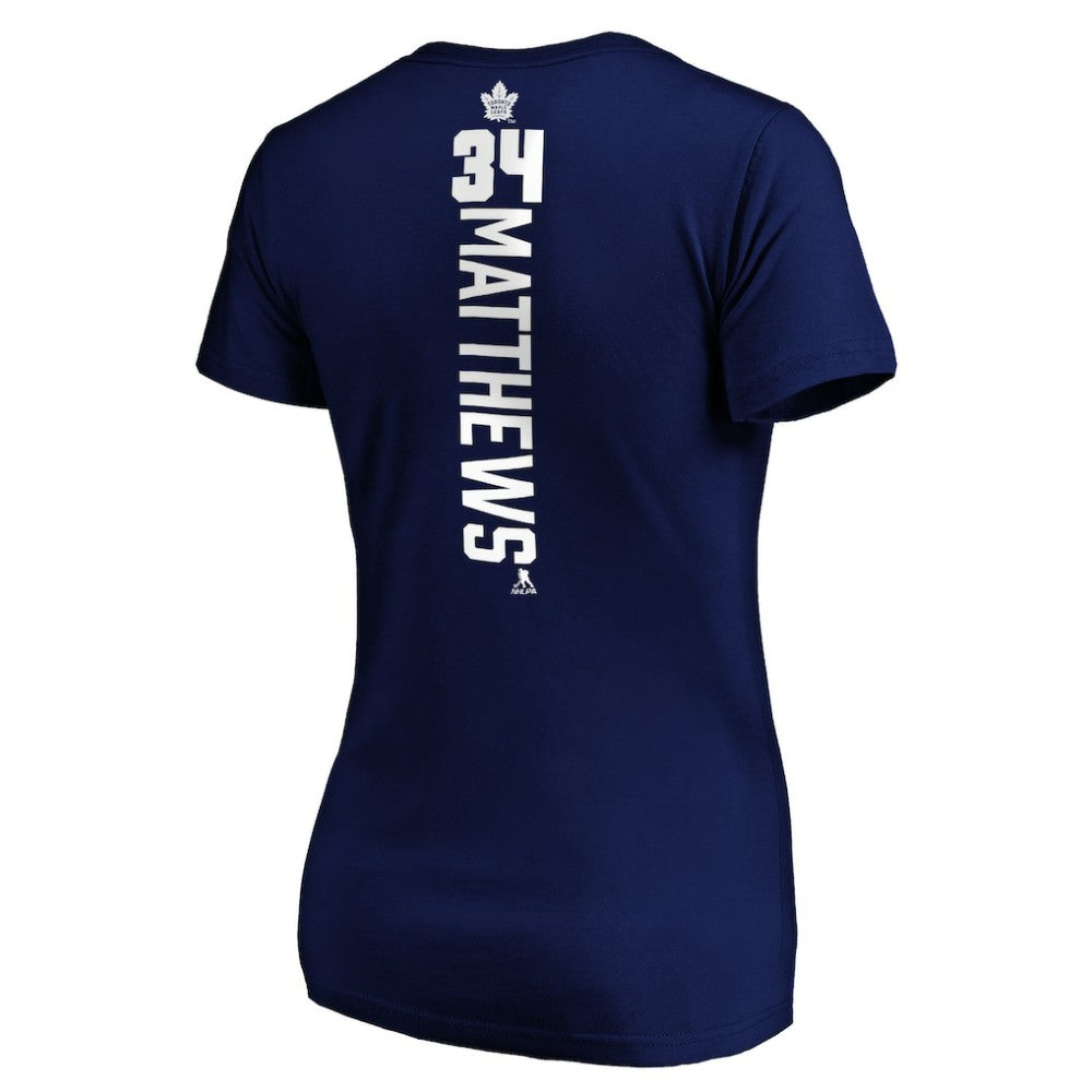 Auston Matthews Toronto Maple Leafs Women's Playmaker V-Neck T-Shirt Royal