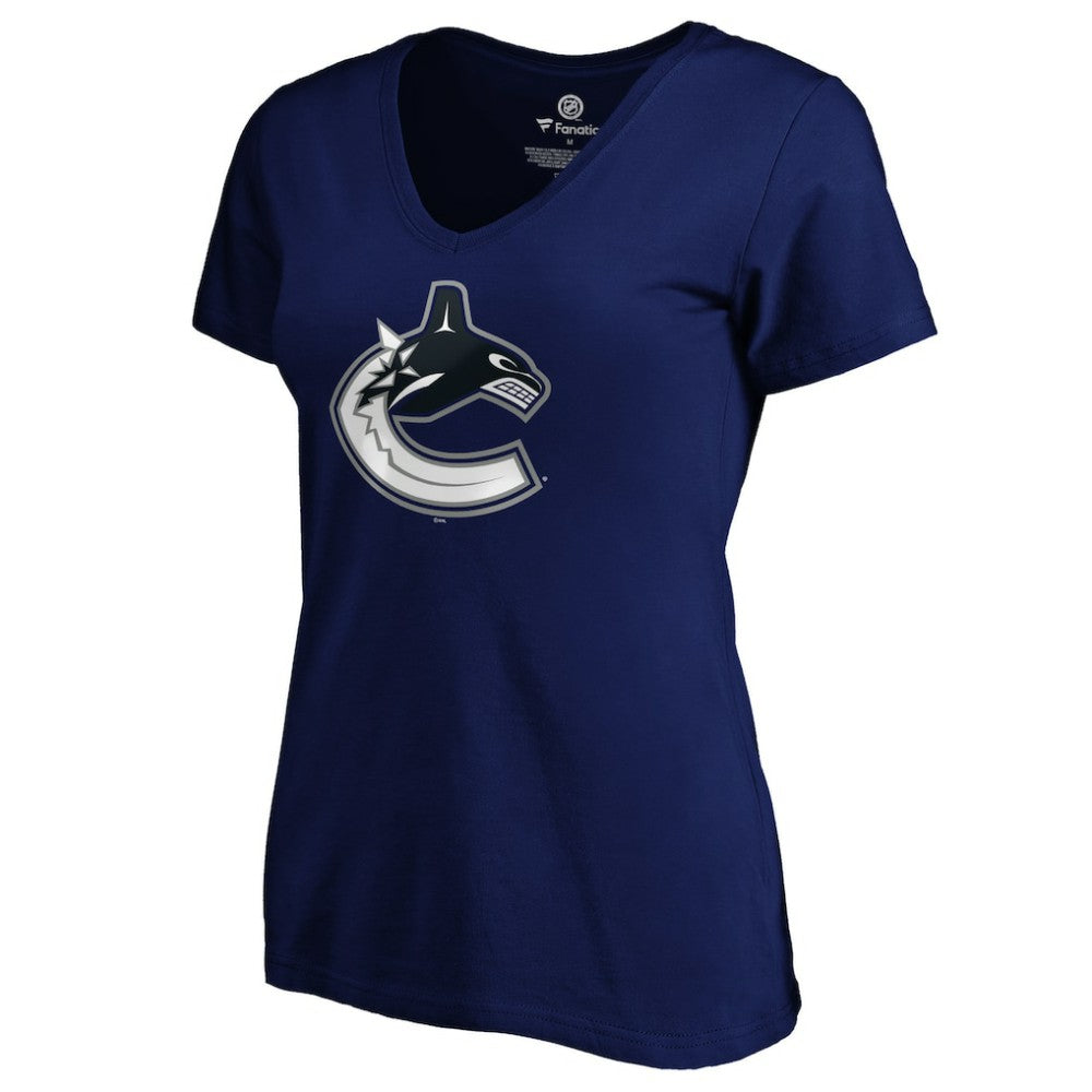 Elias Pettersson Vancouver Canucks Women's Playmaker V-Neck T-Shirt Royal