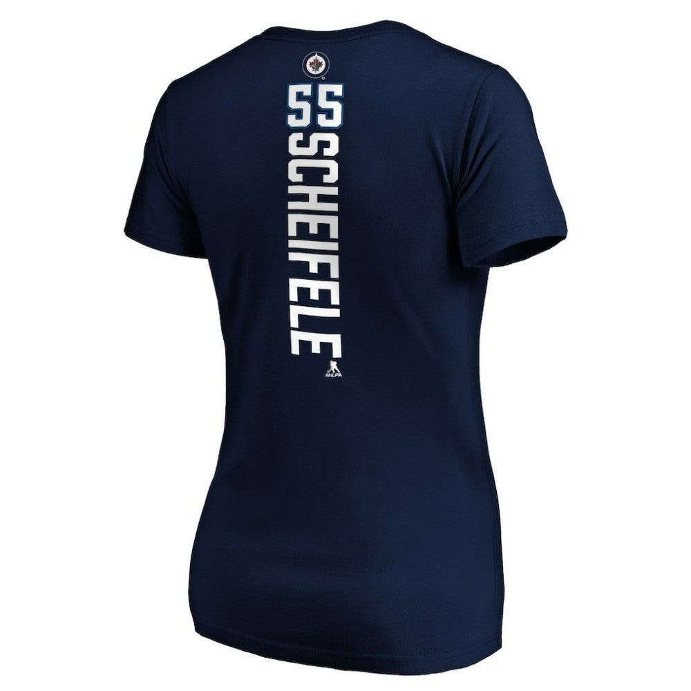 Mark Scheifele Winnipeg Jets Women's Playmaker V-Neck T-Shirt Navy